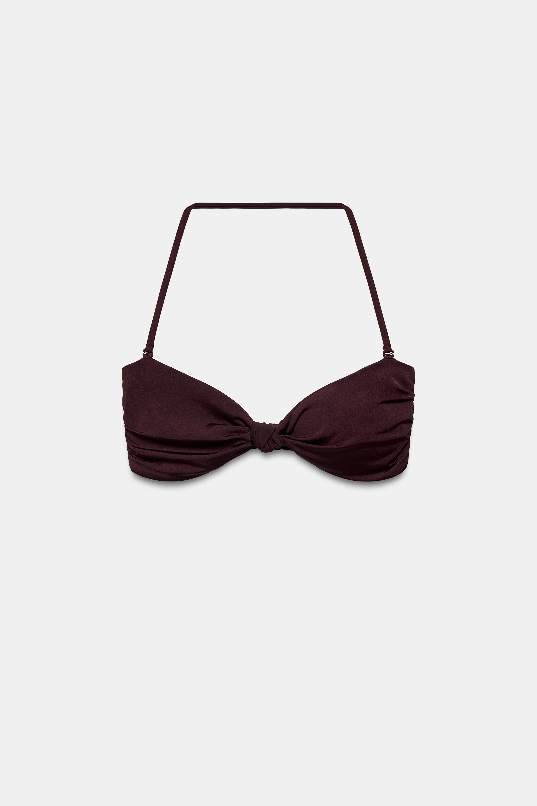 KNOTTED BANDEAU BIKINI TOP